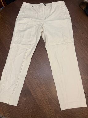 Women Classic Cream Pants Silver Detail